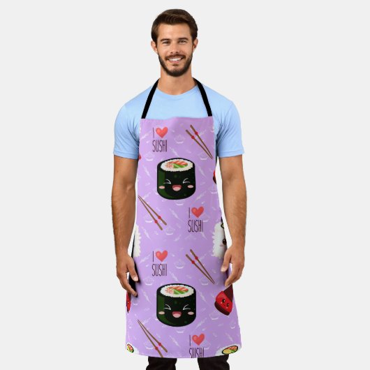 Kawaii Sushi Pattern Schürze (Getragen)