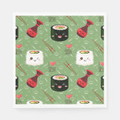 Kawaii Sushi Pattern Serviette (Vorderseite)