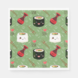 Kawaii Sushi Pattern Serviette