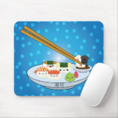 Kawaii Sushi Platter Mouse Pad Mousepad (Mit Mouse)