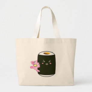Kawaii Sushi-Rolle mit Nadel die Katze Jumbo Stoffbeutel