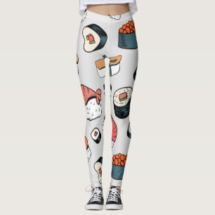 Kawaii Sushi Rolls Muster Slip-On Sneakers Leggi Leggings