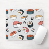 Kawaii Sushi Rolls Muster Slip-On Sneakers Mousepad (Mit Mouse)