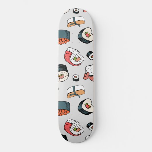 Kawaii Sushi Rolls Muster Slip-On Sneakers Skateboard (Vorderseite)