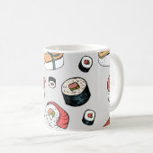 Kawaii Sushi Rolls Pattern Kaffeetasse (VorderseiteRechts)