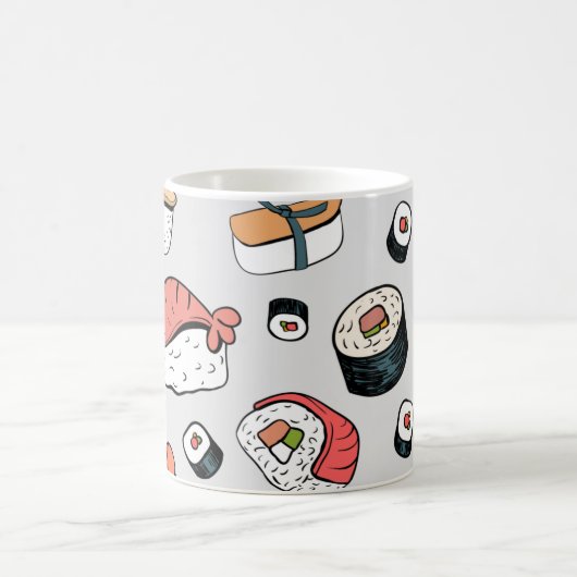 Kawaii Sushi Rolls Pattern Kaffeetasse (Mittel)
