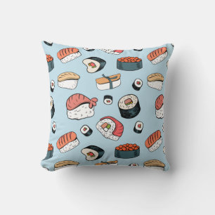 Kawaii Sushi Rolls Pattern Kissen