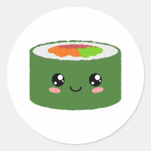 Kawaii Sushi Runder Aufkleber
