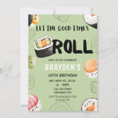 Kawaii Sushi Sashimi Kids Boy Girl Adult Geburtsta Einladung (Vorderseite)