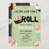 Kawaii Sushi Sashimi Kids Boy Girl Adult Geburtsta Einladung (Vorne/Hinten)