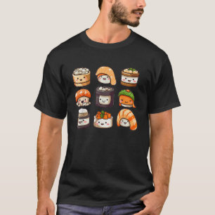 Kawaii Sushi Set Japanisch Food Sashimi Anime für  T-Shirt