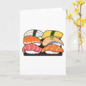 Kawaii Sushi Set - Thunfisch-Lachs-Garnelen Karte (Gelbe Blume)