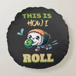 Kawaii Sushi spielt Bowling Rundes Kissen