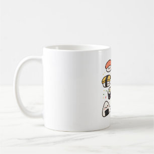 Kawaii Sushi Süßes Lebensmittel Muster Kunst Kaffeetasse
