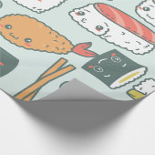 Kawaii-Sushi-Tempura niedlich Geschenkpapier (Ecke)