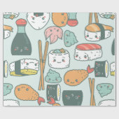 Kawaii-Sushi-Tempura niedlich Geschenkpapier (Flach)
