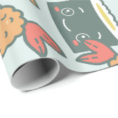 Kawaii-Sushi-Tempura niedlich Geschenkpapier (Rolleneckpunkt)