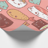 Kawaii-Sushi-Tempura niedlich Geschenkpapier (Ecke)