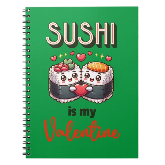 Kawaii Sushi Valentine Notizblock (Vorderseite)