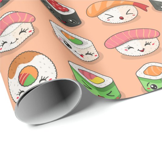 Kawaii Sushi Wrapping Paper Geschenkpapier (Rolleneckpunkt)