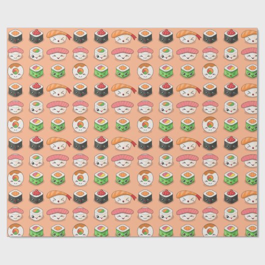 Kawaii Sushi Wrapping Paper Geschenkpapier (Flach)