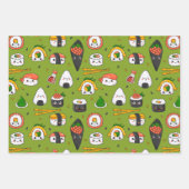 Kawaii Sushi Wrapping Paper Set 3 Geschenkpapier Set (Vorderseite 2)