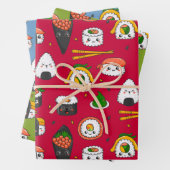 Kawaii Sushi Wrapping Paper Set 3 Geschenkpapier Set (Beispiel)