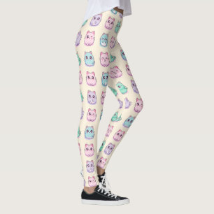Kawaii Süße Katzen Pastell-Ästhetik-Muster Leggings