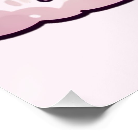 Kawaii-Süsse mit einem Herzballon Poster (Ecke)