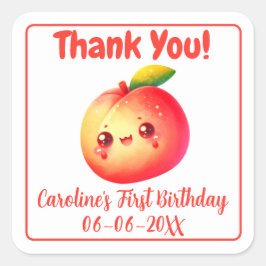 Kawaii Süße Obstplantage Party Quadratischer Aufkleber