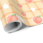 Kawaii süße Sommer-Pfirsich-Muster Geschenkpapier (Rolleneckpunkt)