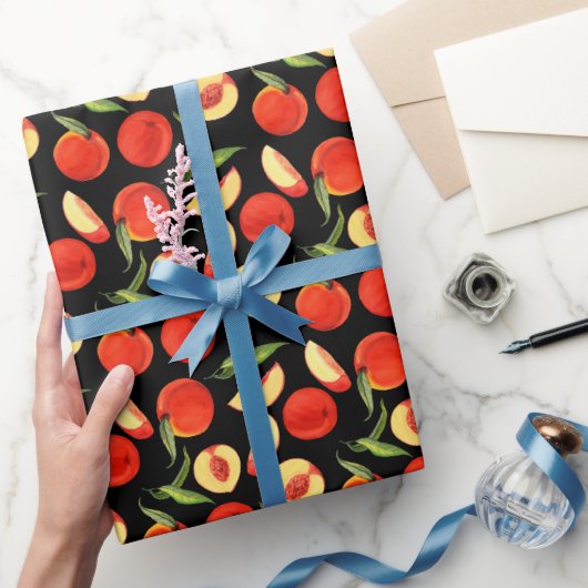 Kawaii süße Sommer-Pfirsich-Muster Geschenkpapier (Schenken)