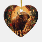 Kawaii Süße Tier Wildlife Bison Pet Lover Geschenk Keramik Ornament (Vorne)