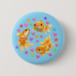 kawaii süße y2k Regenbogen Goldfisch Knopf Button