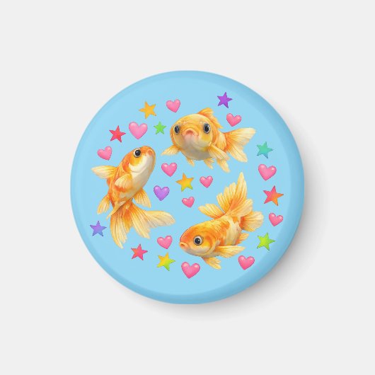 kawaii süße y2k Regenbogen-Goldfisch Magnet (Vorne)