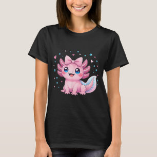 Kawaii Süßer Axolotl Coquette Bogen Frauen Mädchen T-Shirt