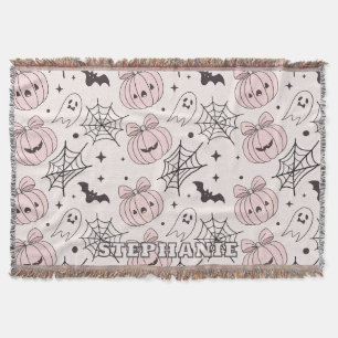 Kawaii Süßer Rosa Gruseliger Halloween-Muster Decke