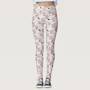 Kawaii Süßer Rosa Gruseliger Halloween-Muster Leggings