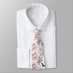 Kawaii Süßer Rosa Gruseliger Halloween-Stil Krawatte