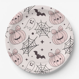 Kawaii Süßer Rosa Gruseliger Halloween-Stil Pappteller
