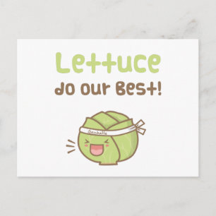 Kawaii Süßer Salat Gib Unser Bestes Nahrungsmittel Postkarte