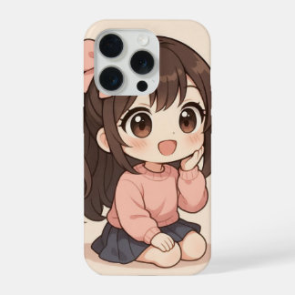 Kawaii süßes Mädchen iPhone-Hülle iPhone 15 Pro Hülle