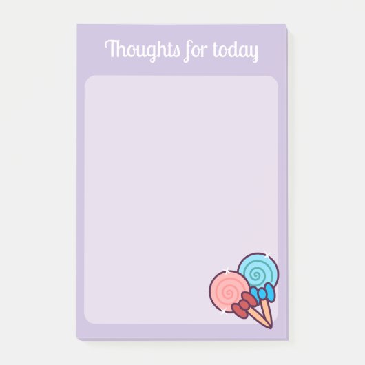 Kawaii Süßigkeiten Lollipops Post-it Klebezettel (Vorderseite)