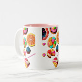 "Kawaii Süßigkeiten Schlucken in Süße und Brauchba Zweifarbige Tasse (Vorderseite Links)