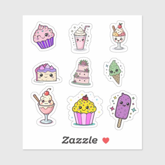 Kawaii Süßigkeiten-Stickerbogen Aufkleber (Blatt)