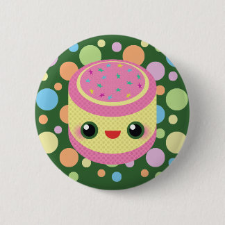 Kawaii Sweet Custard Cake auf Mod Bubble Dots Button