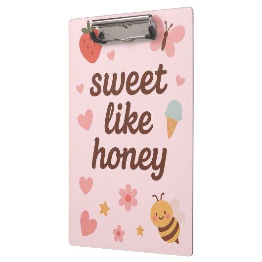 Kawaii Sweet Girl Pink Bee Aesthetic – Cute Design Klemmbrett (Links)