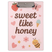 Kawaii Sweet Girl Pink Bee Aesthetic – Cute Design Klemmbrett (Vorderseite)