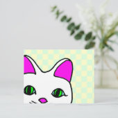 Kawaii Sweet Lucky Cat Peeking Postkarte (Stehend Vorderseite)