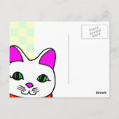 Kawaii Sweet Lucky Cat Peeking Postkarte (Rückseite)